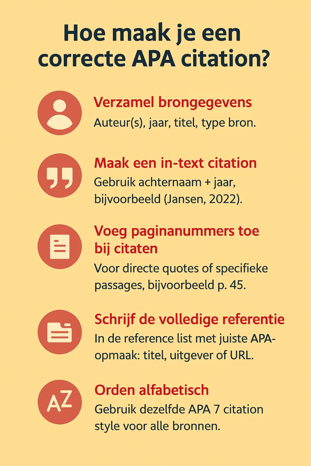 Hoe maak je een correcte APA citation?