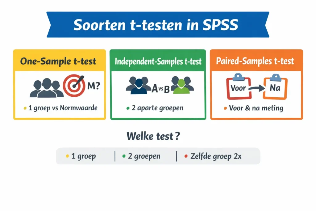 Hoe voer je een t test uit in SPSS? 21 Soorten t testen in SPSS