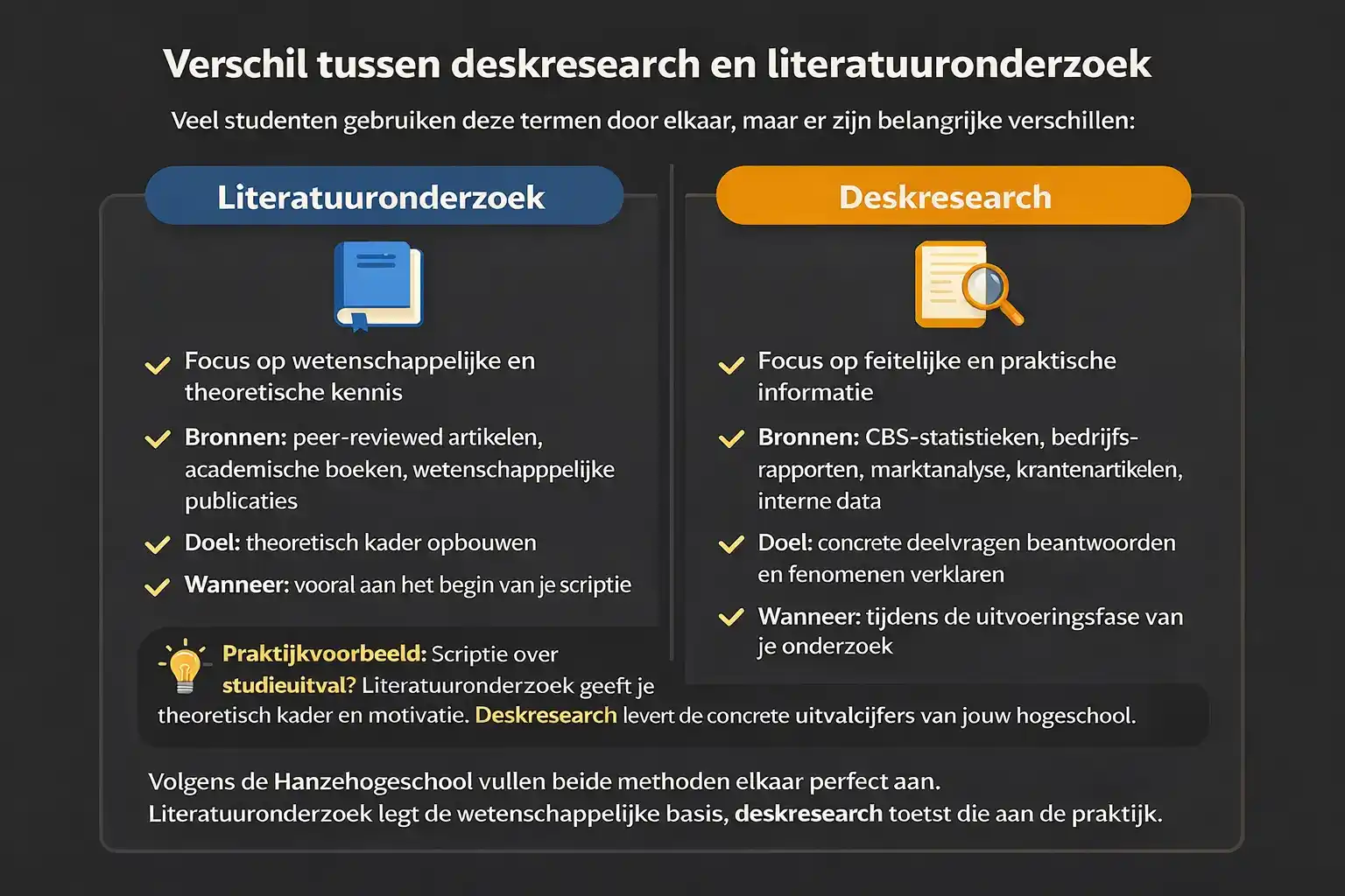 Deskresearch voor je scriptie: complete gids voor studenten 21 Verschil tussen deskresearch en literatuuronderzoek