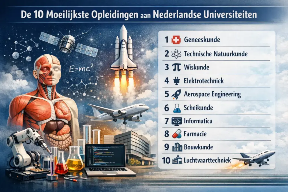 De 10 moeilijkste opleidingen aan Nederlandse universiteiten