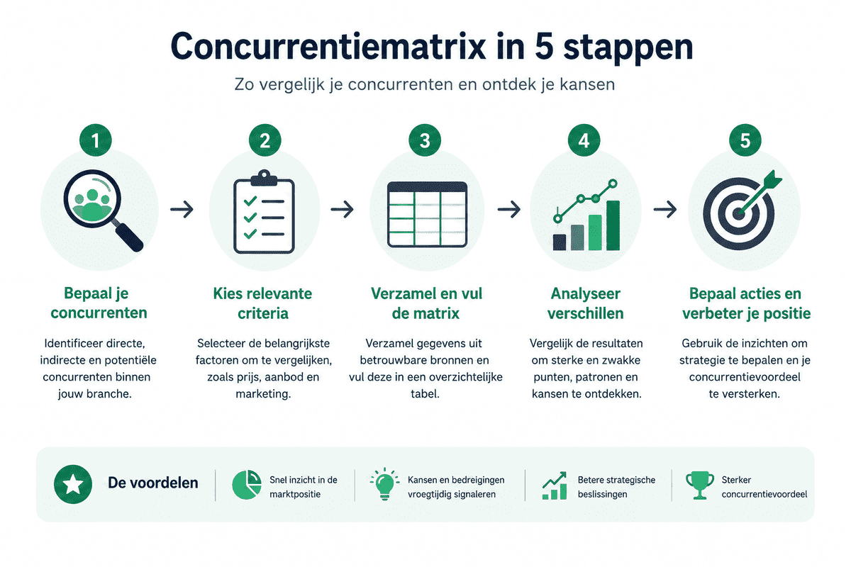 Voorbeeld van een concurrentiematrix