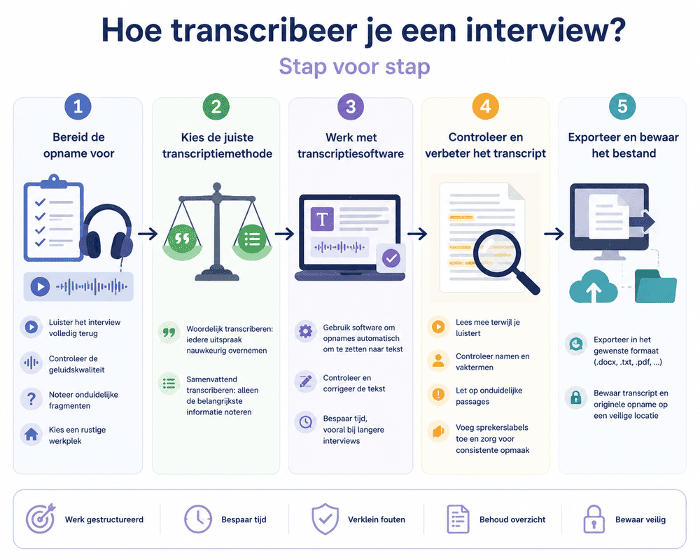 Hoe transcribeer je een interview? Stap voor stap