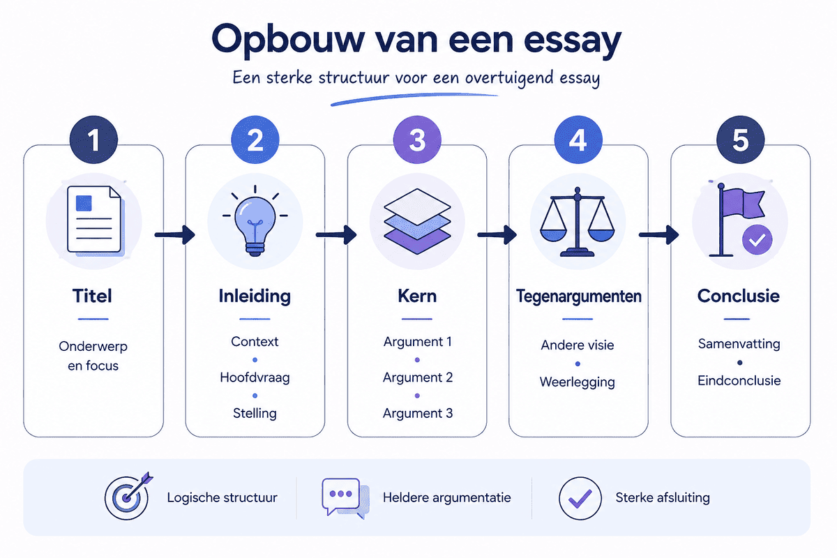 Essay schrijven – Stappenplan, structuur en voorbeeld 21 Hoe ziet de opbouw van een essay eruit?